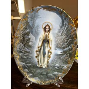 Bradford Exchange Our Lady of Lourdes Collector Plate Hector Garrido 1994 Oval